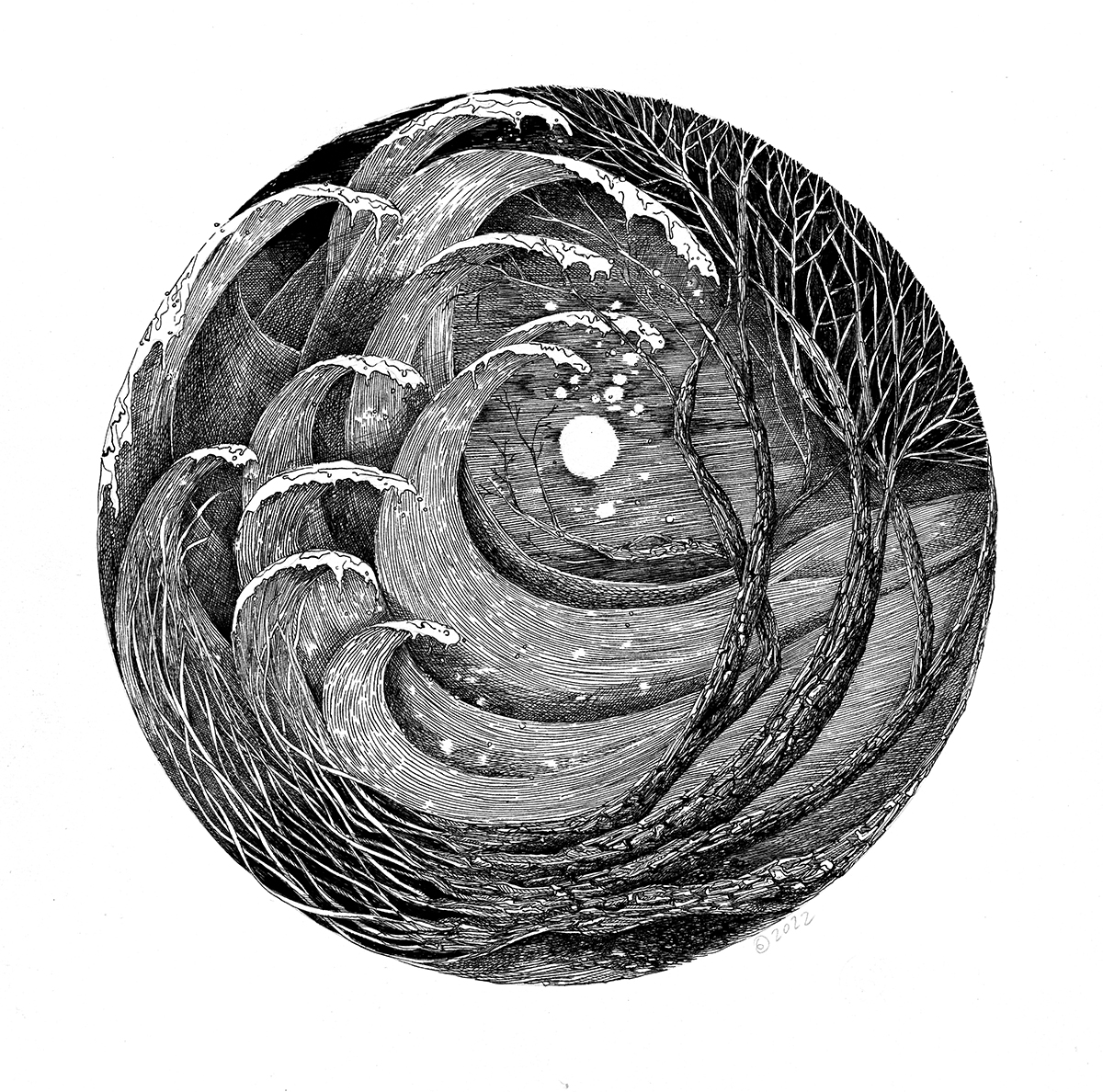 Many moons in us dance together